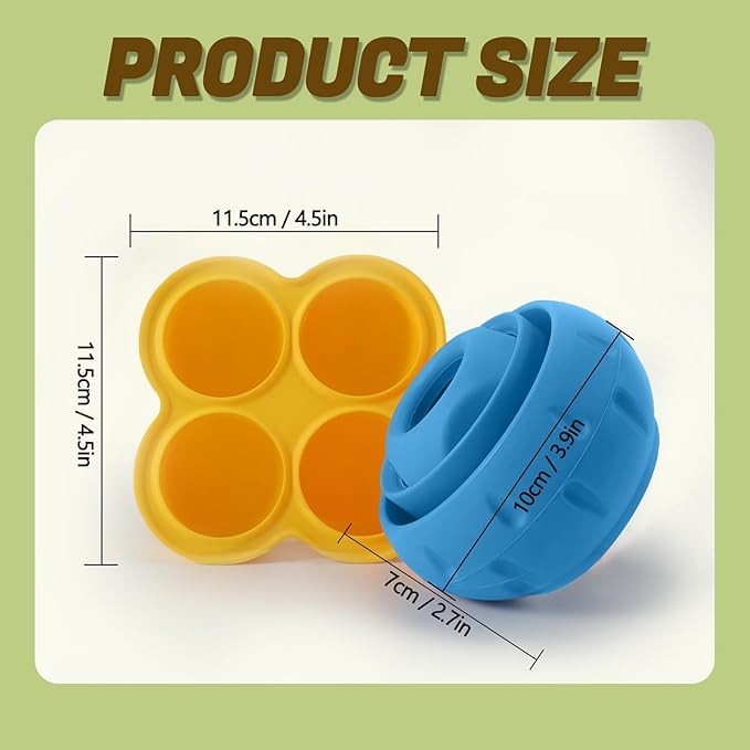 Freezable Fillable Dog Toy: Long-Lasting Rubber Chew Toy with Silicone Treat Tray, Distracts Your Pup from Boredom, Reusable & Dishwasher Safe, for Large Dogs 25lbs+, Blue