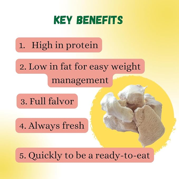 Freeze-Dried Raw Chicken Breast for Cats & Dogs(5 OZ), Delicious and Healthy Freeze-Dried Chicken Breast- Made in The USA - Perfect for Dog and Cat Training Treats, Snacks