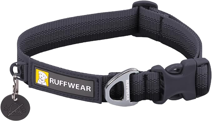 Ruffwear, Front Range Dog Collar, Durable and Comfortable Collar for Everyday Use, Basalt Gray, 20"-26"