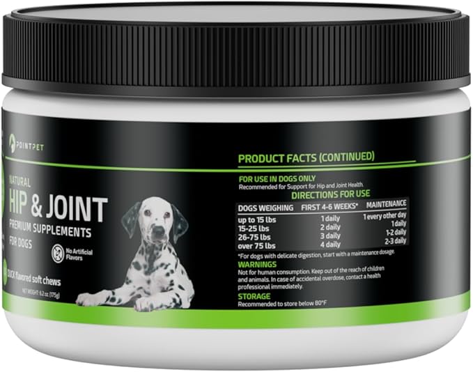 Glucosamine for Dogs - Hip & Joint Supplement - Dog Mobility Soft Chews Vitamin C & E for Hips and Joints, Duck and Pumpkin, Peanut Butter Formula (50 Soft Chews)