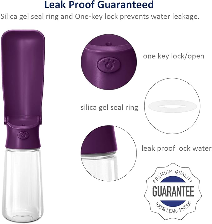 WePet Foldable Portable Dog Water Bottle Puppy Water Dispenser with Drinking Feeder, 19 OZ, High-temperature Resistant Leak Proof for Pets Outdoor Walking, Hiking, Travel, Food Grade Plastic BPA Free