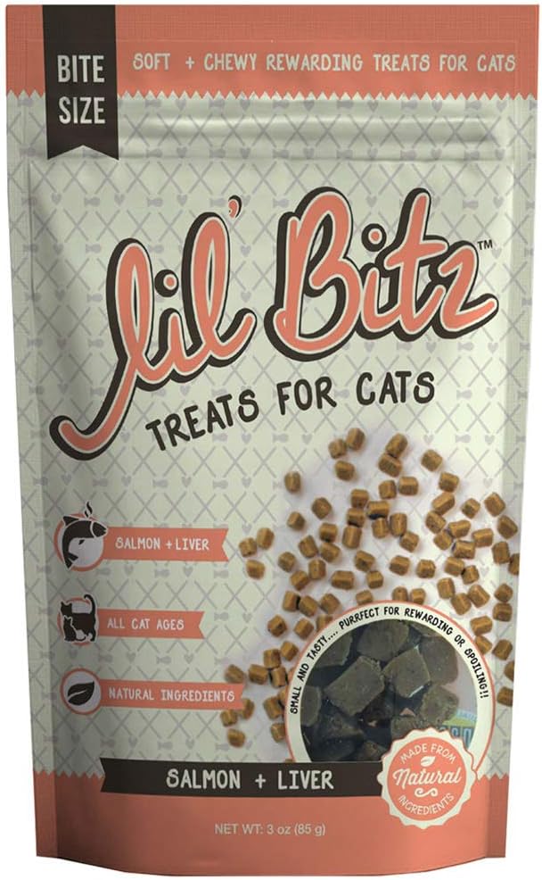 Lil' Bitz training Treats for Cats (1 Pack, All Cat Sizes - Salmon & Liver)