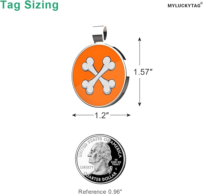 MYLUCKYTAG QR Code Pet ID Tags Dog Tags - Pet Online Profile - Scan QR Receive Instant Pet Location Alert Email