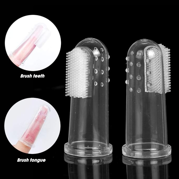 SourceTon Set of 15, Pet Toothbrush Set, 5 Dual Headed Toothbrush Dog Toothbrush and 10 Finger Toothbrush, for Dental Care of Dog & Cat