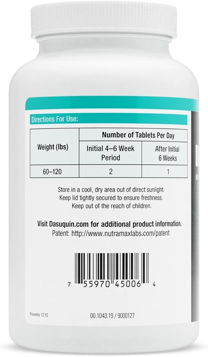 Nutramax Laboratories Dasuquin Joint Health Supplement for Large Dogs - With Glucosamine, Chondroitin, ASU, Boswellia Serrata Extract, and Green Tea Extract, 84 Chewable Tablets