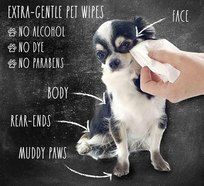 Dog Wipes, Pet Wipes for Dogs, Cat Wipes, Dog Paw Wipes, Dog Wipes for Paws and Butt, Dog Grooming Wipes, Dog Wipes Cleaning Deodorizing, Butt & Body, Aloe and Vitamen E Scent,100 Wipes