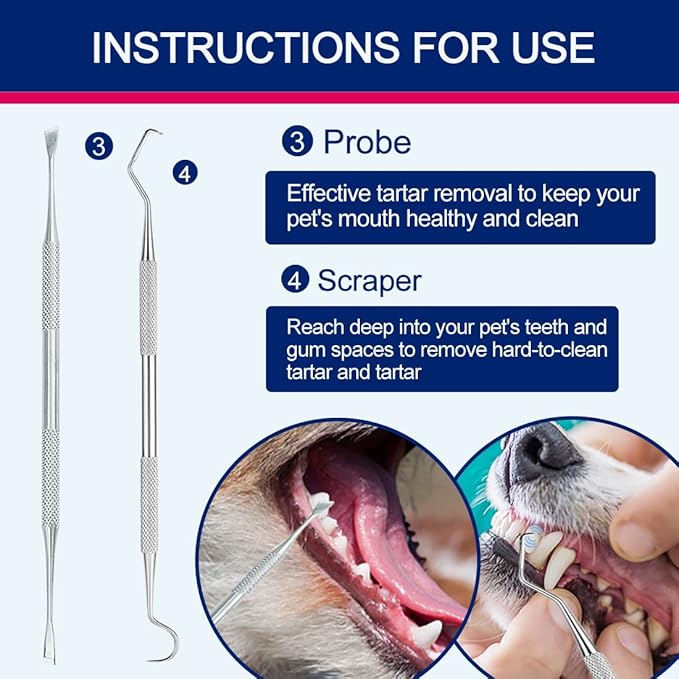 Teeth Cleaner for Dogs, Dog Teeth Cleaning, Dog Ultrasonic Tartar Remover, Keep Dog Teeth Health. (White)