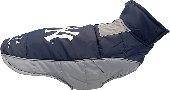 Pets First MLB New York Yankees Puffer Vest for Dogs & Cats, Size Large. Warm, Cozy, and Waterproof Dog Coat, for Small and Large Dogs/Cats. Best MLB Licensed PET Warming Sports Jacket (YAN-4081-LG)