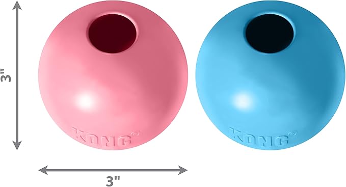 KONG Puppy Ball w/Hole - Soft & Durable Activity Ball for Puppies - Dog Toy Supports Healthy Exercise & Interactive Play - Dog Toy for Natural Teething - for Medium/Large Puppies - Assorted Colors