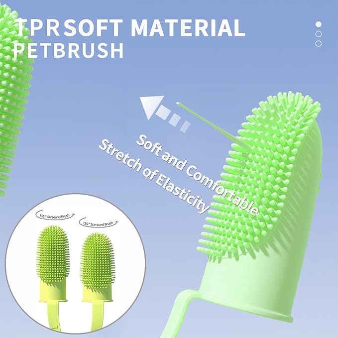 10 Pack Dog Finger Toothbrush Dog Teeth Cleaning Brush 2-Finger Dog Tooth Brushing Kit Dog Cat Toothbrush with Bristles Puppy Dental Care Toothbrush for Small Medium Dog Cat Pet