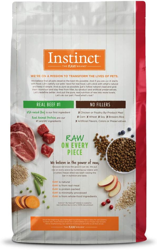 Instinct Be Natural Real Beef & Barley Recipe Natural Dry Dog Food, 25 lb. Bag