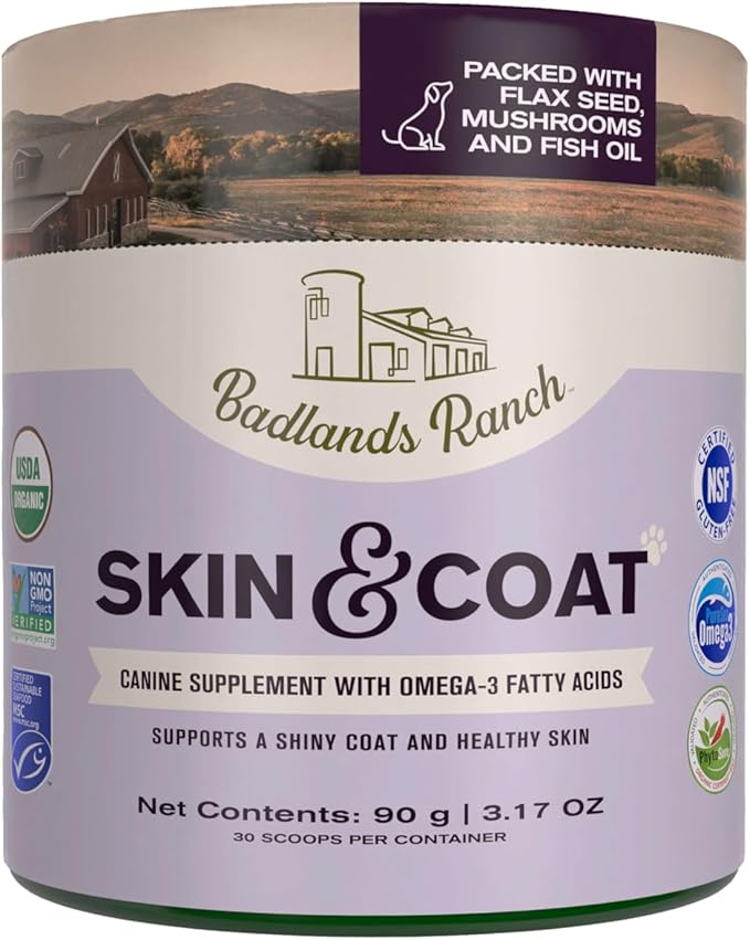 by Katherine Heigl- Skin & Coat Canine Supplement w/Omega-3 Fatty Acids, Organic ingredients, Antioxidant Topper, Nourish Coat &Paws, Joint, Support Shiny Coat &Healthy Skin (30 scoops)