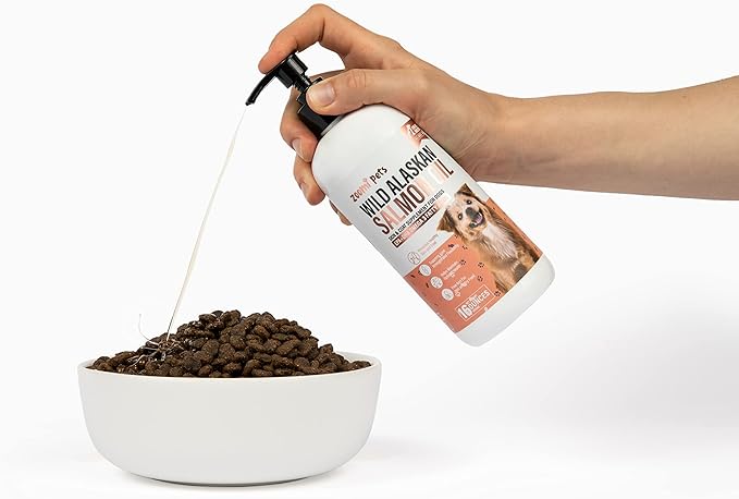 Wild Alaskan Salmon Oil for Dogs Skin and Coat (16oz) - Omega 3 Liquid Fish Oil Supplement for Dog Allergy Relief - Supports Hip and Joint, Itchy Skin Relief & Shedding - Dog Skin and Coat Supplement