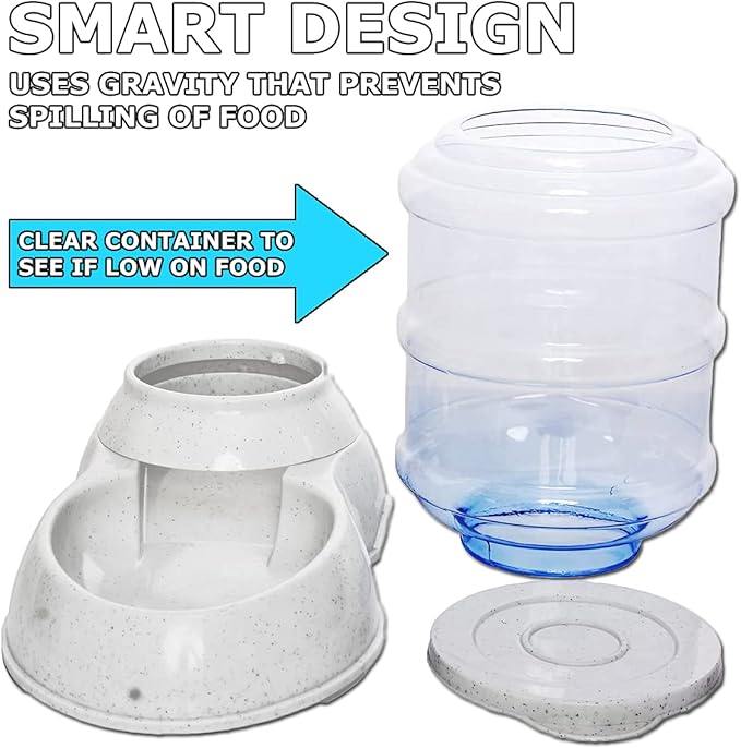 VaygWay Self Dispensing Pet Feeder – Automatic Gravity Dog Cat Feeder – Dry Food Dispenser Gravity Feeder – Automatic Pet Feeder Cat Feeder