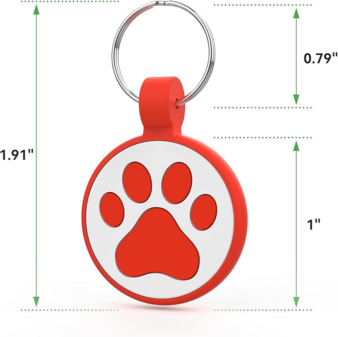 QR Code Cat Tag, Modifiable Pet Online Profile, Multiple Emergency Contact, Scannable QR Code, Instant Location Email alert, Collar Accessories (Small Breeds - 1", Red)