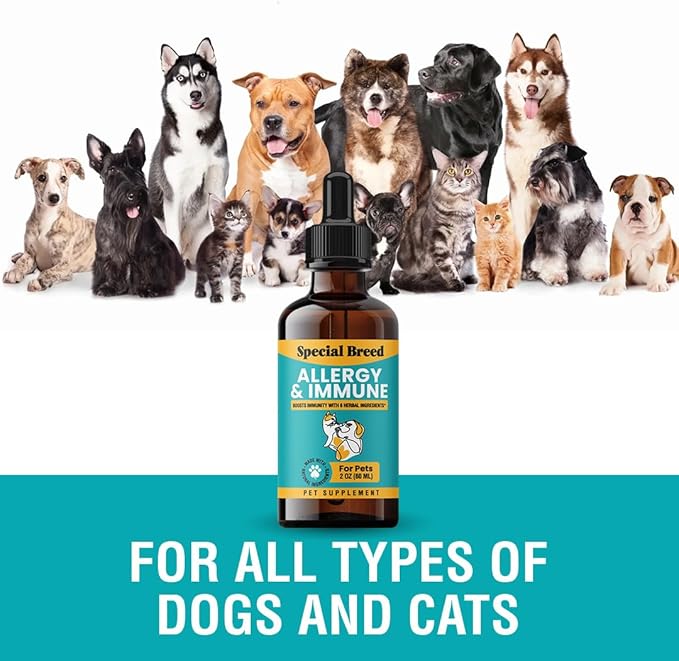 Allergy & Immune with Elderberry, Allergy Relief for Cats and Dogs, Anti Itch Treatment, Relief for Pet Allergies, Immune Support for Cat or Dog, 2 oz