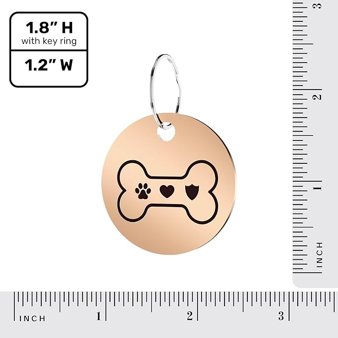 MYLUCKYTAG Stainless Steel QR Code Pet ID Tags Dog Tags - Pet Online Profile - Scan QR Receive Instant Pet Location Alert Email