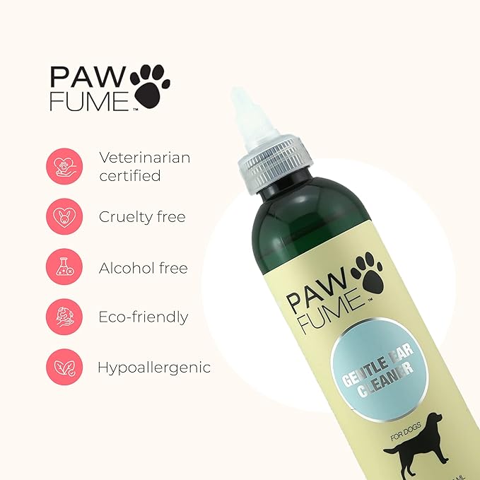 Pawfume Gentle Ear Cleaner for Dogs – Natural Dog Ear Cleaner Solution – Ear Wax Cleaner for Dogs Ear Treatment for Dogs – Dog Ear Wash Ear Cleaning Solution for Dogs – Dog Ear Wash Cleaner