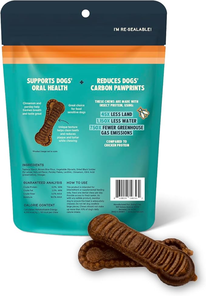 Jiminy's Dental Chews for Dogs, Cinnamon, Medium, 12ct (Pack of 1)