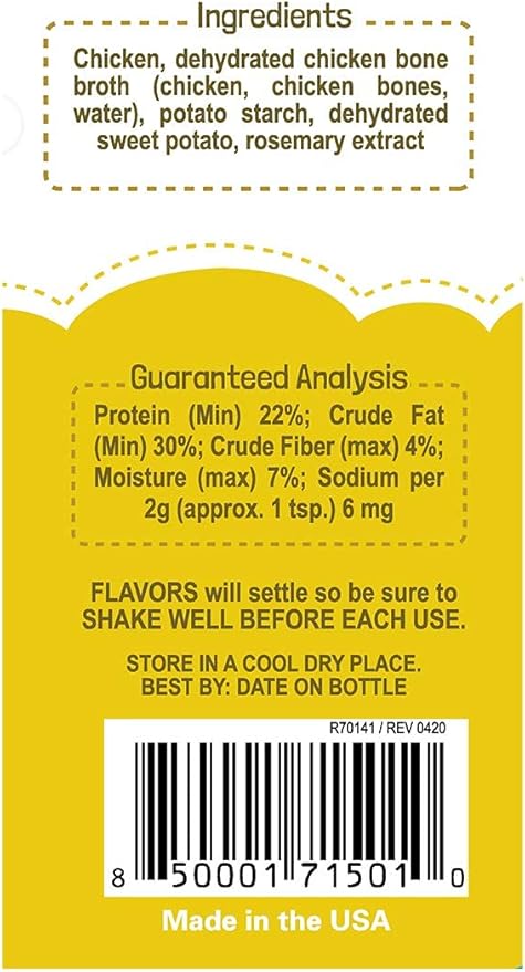 Flavors Food Topper Dogs - Chicken Recipe - Natural, Human Grade, Grain Free - Perfect Kibble Seasoning for Picky Dog (Chicken, 6.0oz)