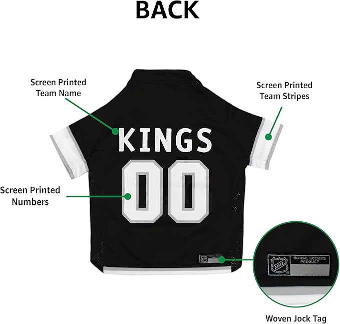 Pets First NHL Los Angeles Kings Jersey for Dogs & Cats, Medium. - Let Your Pet Be A Real NHL Fan!