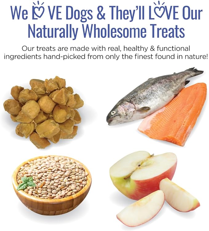 All Natural Dog Treats - Trout & Apple - Training Treats for Dogs with Allergies, Sensitive Stomachs - Soft Dog Treats, Grain Free, Chewy, Human-Grade, Made in USA - 5oz, Pack of 3
