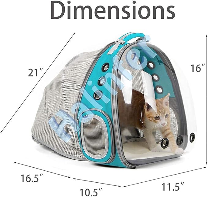 Back Expandable Cat Backpack Carrier, Fit up to 12 lbs, Space Capsule Bubble Window Pet Carrier Backpack for Cat and Small Puppy