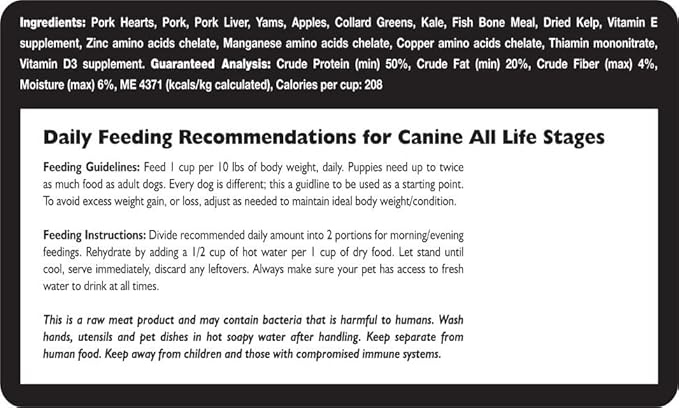 Fresh Is Best - Freeze Dried Raw Dog Food - Pork, 8 Ounces