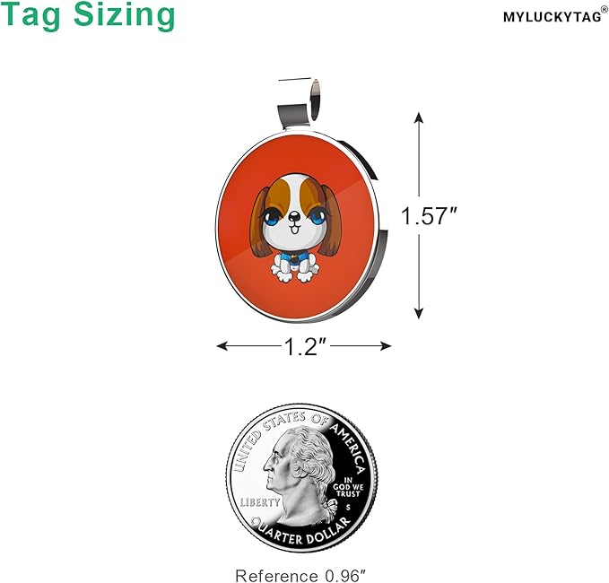 MYLUCKYTAG QR Code Pet ID Tags Dog Tags - Pet Online Profile - Scan QR Receive Instant Pet Location Alert Email