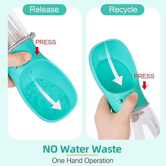 Dog Water Bottle Portable, Leak Proof & Lightweigh Water Bottles for Dogs, Dog Travel Water Bottle with Dog Bowl, Dog Travel Accessories & Dog Walking Accessories,(19oz, Blue)