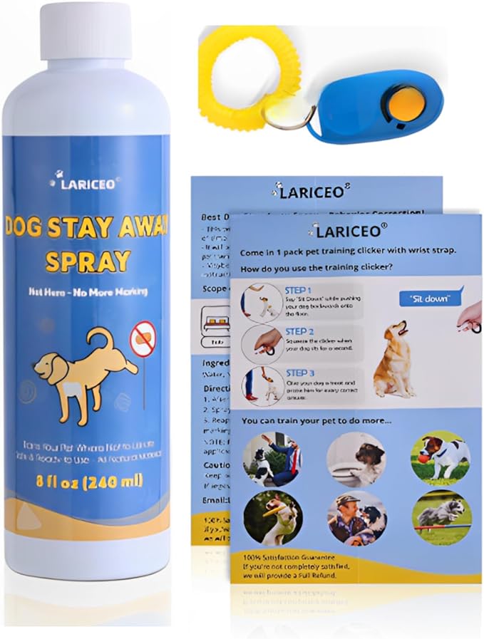 8 oz Pet Training Spray - Stop Dogs from Peeing in Bad Areas - Effective Solutions - Not here Dog Spray - Develop Effective Training Habits