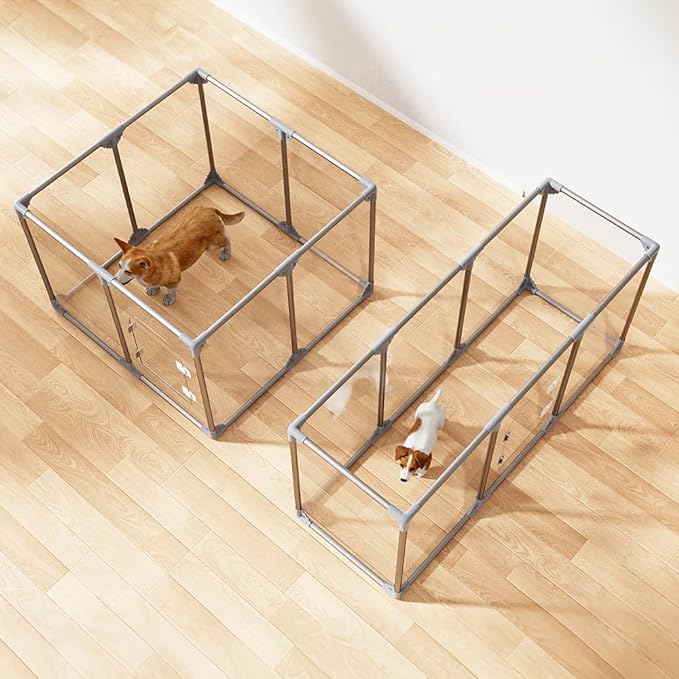 Acrylic Dog Playpen Dog Playpen Indoor Puppy Pen Pets Fence Puppies Cage 8 Panels for Puppies Dog Play Pens for Dogs Indoor