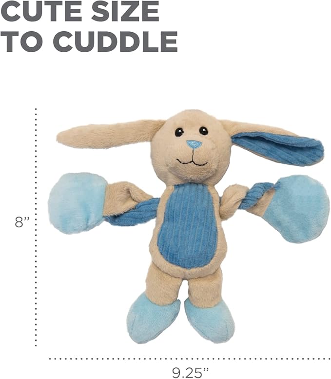 Outward Hound Baby Pulleez Bunny Squeaky Plush Dog Toy with Ropes for Pull-Through Tugging Action