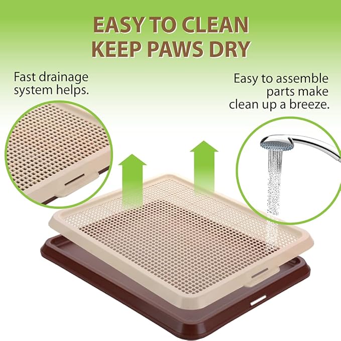 BANU Puppy Pee Pad Holder Indoor/Outdoor Dog Potty Training Toilet Tray 20" x 16" for Small and Medium Dogs Hygienic pet toilet Pet supplies (YELLOW)