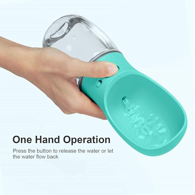 Dog Water Bottle, Leak Proof Portable Pet Water Bottles for Dogs, Puppy Water Dispenser with Drinking Feeder for Travel (Mint Green 19oz)