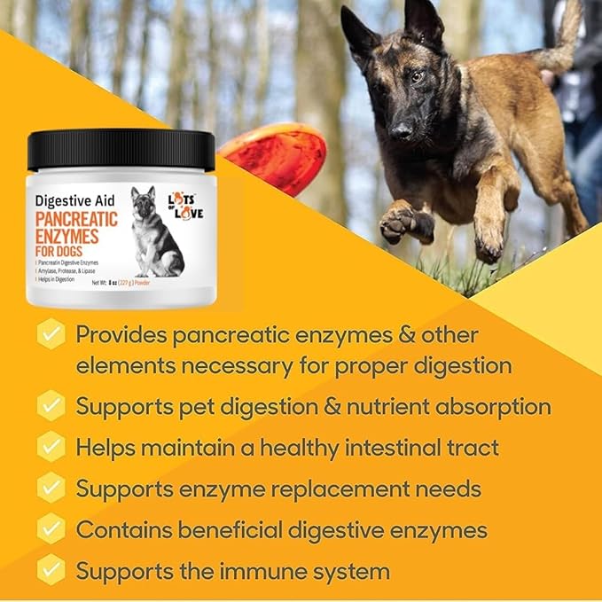 Pancreatic Digestive Enzymes for Dog & Cat (8 Oz Powder) - Thomas Labs Bio Case Earlier - Good Support for EPI - Lots of Love Pet Products
