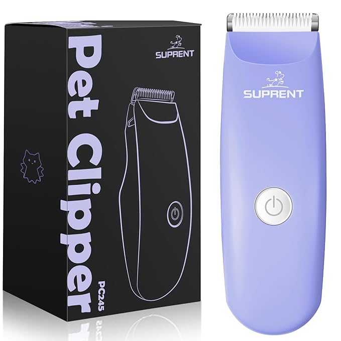 SUPRENT Pet Grooming Clippers for Matted Hair Cat, Low Noise Hair Trimmer Kit for Long Fur, Waterproof Portable USB Rechargeable Professional Pet Grooming Supplies Cordless Shaver for Small Dog Pets