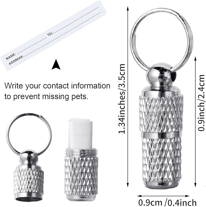 5 Pack Pet ID Tags,Custom Dog Tags Cat Tags Personalized,Dog Tags with Name Tag and Tel Address,Puppy and Kitten Collar Silver Accessories