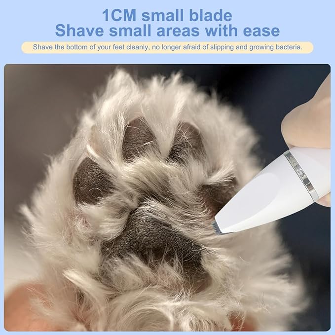 Dog Trimmer for Grooming,4 in 1 Dog Grooming Kit,Low Noise Electric Pet Hair Trimmer,Rechargeable Cordless Dog Paw Trimmer Nail Grinder Face Shaver for Small & Large Dog Cat Pet