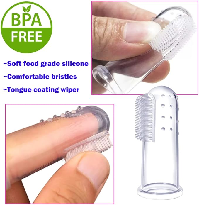 8 Units Pack Pet Finger Toothbrush for Dogs & Cats, Extra Soft Silicone Bristles Professional Dog Toothbrush & Cat Toothbrush, Easy Teeth Cleaning for Dog Dental Hygiene