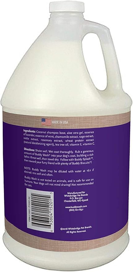 Buddy Wash Cloud Star Dog Shampoo & Conditioner Gallon for Dogs with Botanical Extracts and Aloe Vera with Dispenser Pump and 10ct Pet Wipes