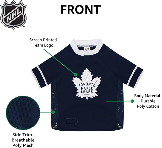 Pets First NHL Toronto Maple Leafs Jersey for Dogs & Cats, Small. - Let Your Pet be a Real NHL Fan!