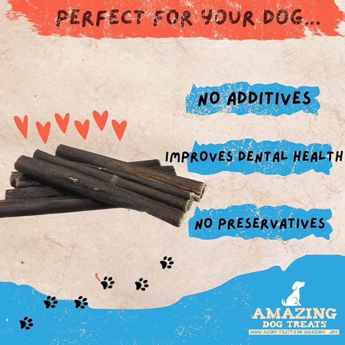 Amazing Dog Treats - 6 Inch Stuffed Bully Stick Filled Collagen Stick (100 Count) Collagen Bully Sticks for Dogs No Hide Filled Bones for Dogs - Stuffed Collagen for Dogs