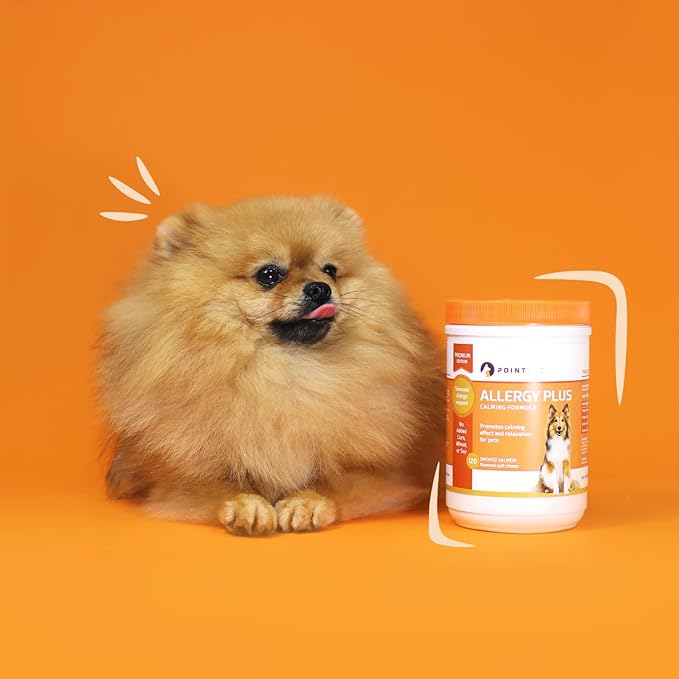 Allergy Plus Calming Formula for Dogs - Comprehensive Seasonal Allergy Support - Helps Manage Histamine Levels - Premium 13-in-1 Blend with Colostrum, Bromelain, Chamomile & More