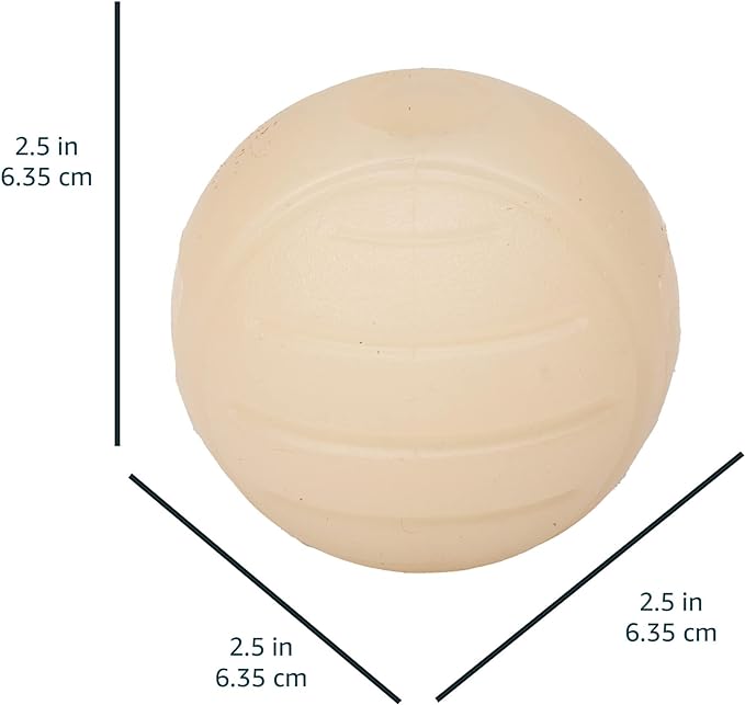 Amazon Basics Glow Toy Dog Balls, 2.5-Inch, 3-Pack, Beige