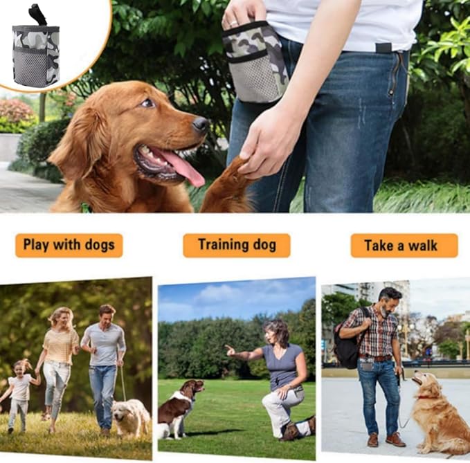 2PCS Dog Treat Pouch Portable Treat Pouch Easily Carries Pet Snack Bag Dog Training Reward Pouch Snack Bait Bag Food Snack Storage Holder for Puppy Training Walking