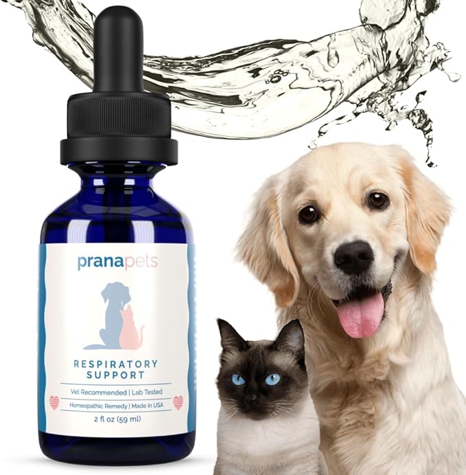Respiratory Support Supplement for Dogs & Cats | Naturally Promotes Optimal Respiratory Function in Pets | Safely aids with Symptoms of Seasonal Allergies | by Prana Pets
