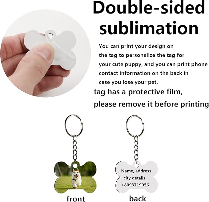 80 pcs Sublimation dog tag blanks MDF double-sided printed dog tag Keyring medium density plate heat transfer printing 40 pcs sublimation dog tags blanks