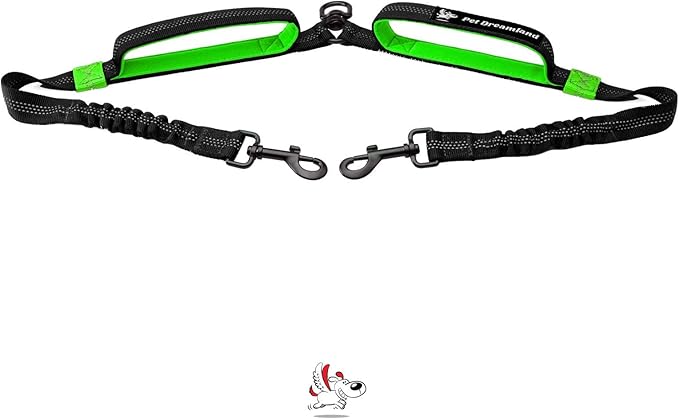 Exquisite Two Dog Leash Splitter | Double Dog Leash for Large Dogs Heavy Duty | No Tangle 2 Dog Leash Coupler | Dual Dog Leash Attachment | Retractable Dual Leashes for 2 Dogs