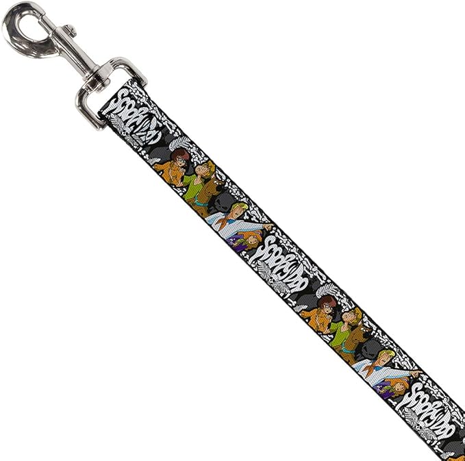 Buckle-Down Pet Leash - SCOOBY DOO Group Pose/Bones - 4 Feet Long - 1" Wide